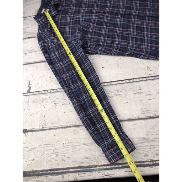 Columbia Shirt Mens Medium Blue Red Flannel Plaid Button Up Regular Fit‎ Comfort - Picture 8 of 10